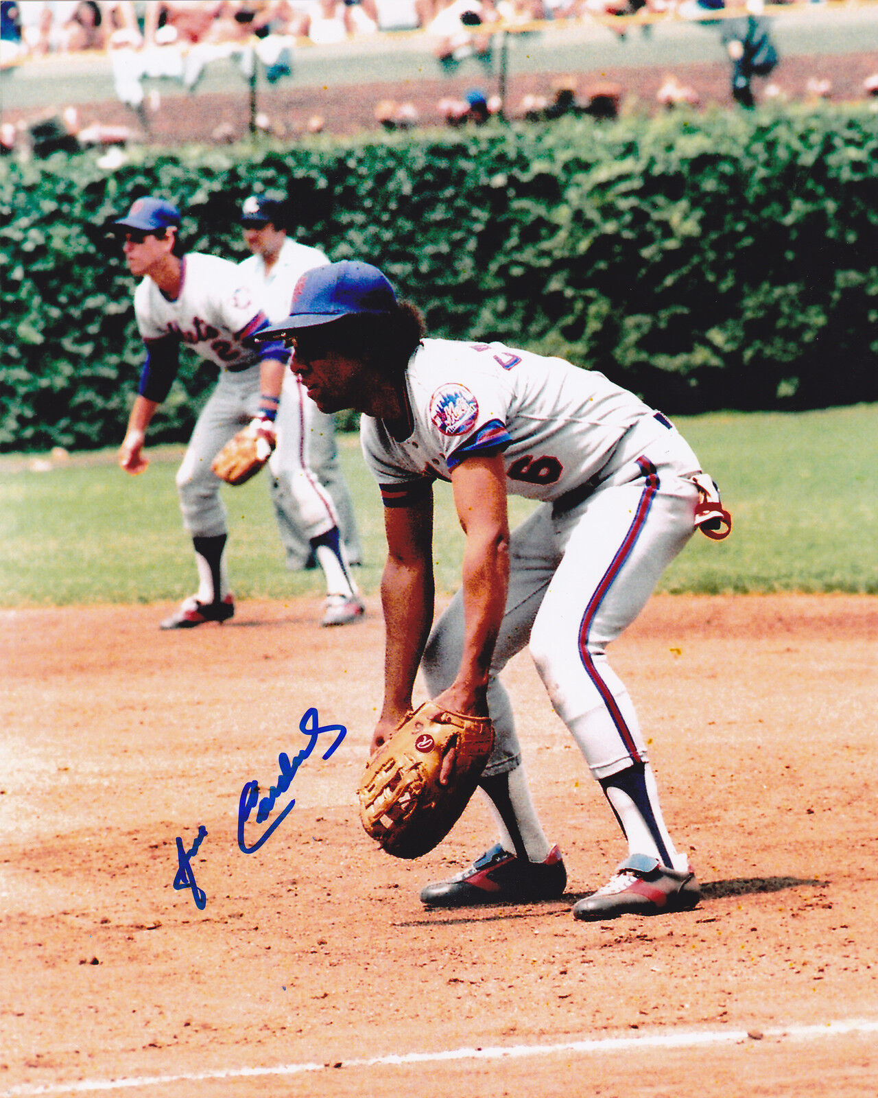 JOSE CARDENAL NEW YORK METS ACTION SIGNED 8x10