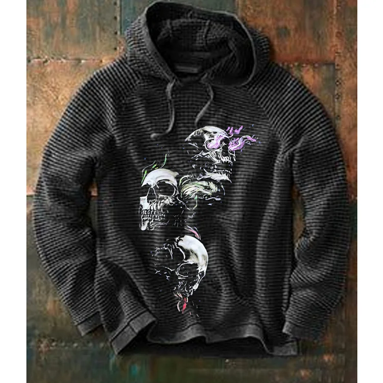 Pre sale men's street skeleton Print Long Sleeve Sweater