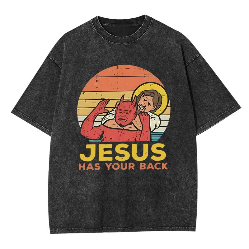 Jesus Has Your Back Washed T-shirt