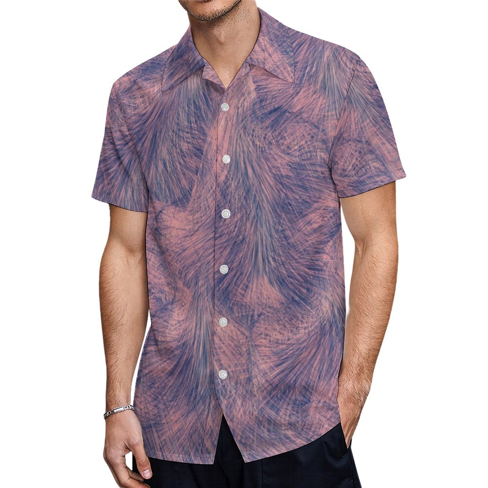 Orange And Gray Soft Fluffy Fur Background Hawaiian Shirt Mens Button Down Tropical Hawaii Beach Shirts