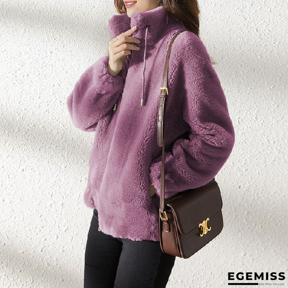 Autumn and Winter Stand Collar Cardigan Women's Coat | EGEMISS