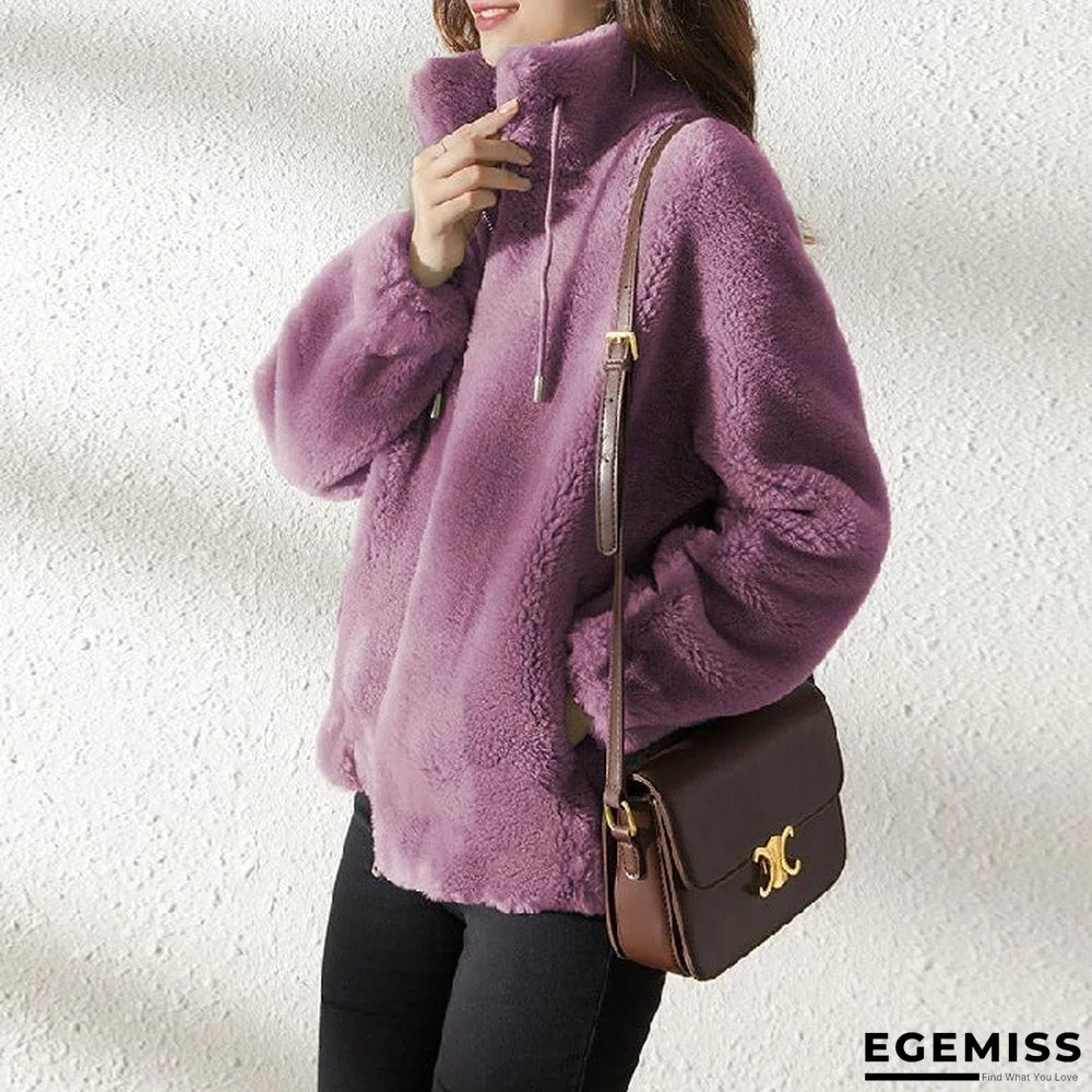Autumn and Winter Stand Collar Cardigan Women's Coat | EGEMISS