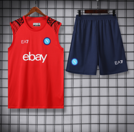 23/24 Naples Napoli Training Kit Vest Red Football Shirt Thai Quality