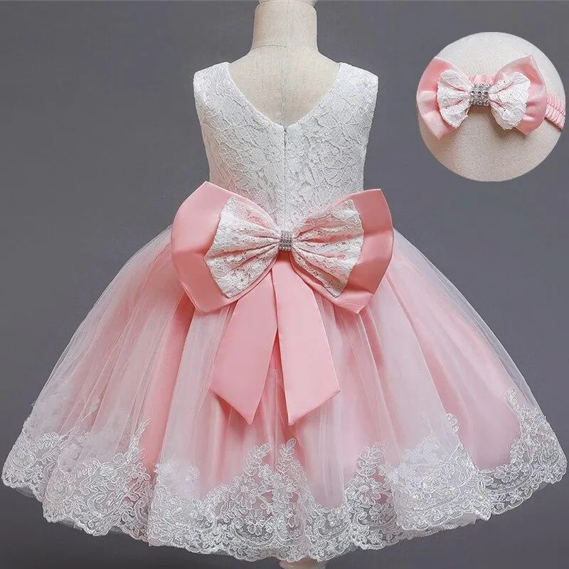 Newborn Baby Girl 1 Year Birthday Dress Tutu First Christmas Party Cute Bow Dress Infant Christening Gown Toddler Girls Clothes