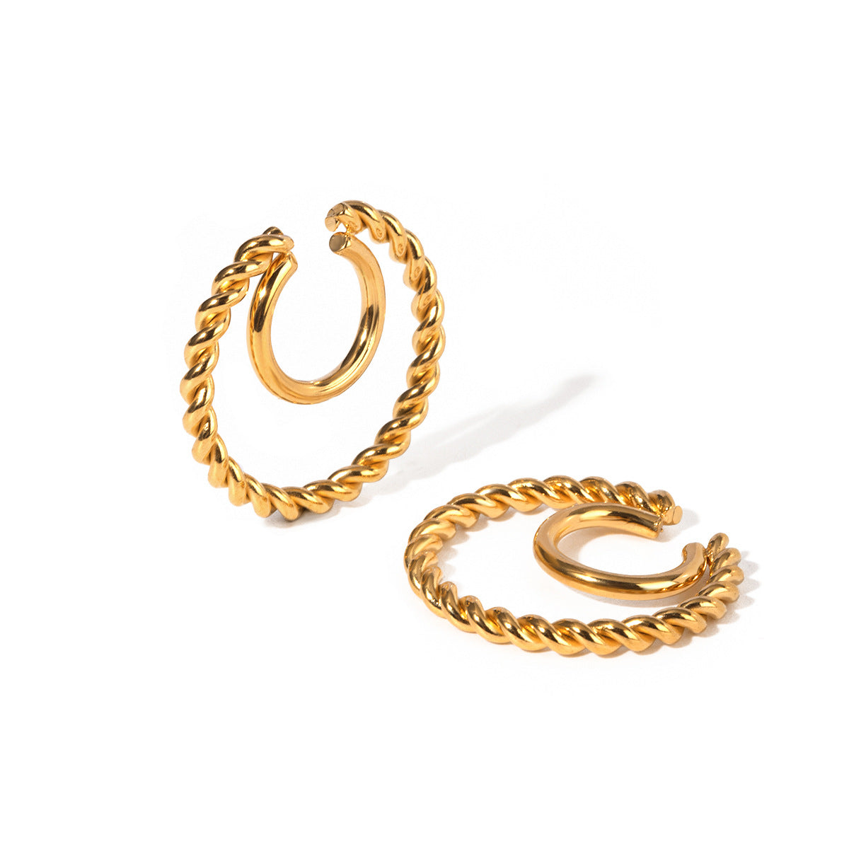 Women IG Style Mesh Stainless Steel Electroplating Clip On Earrings