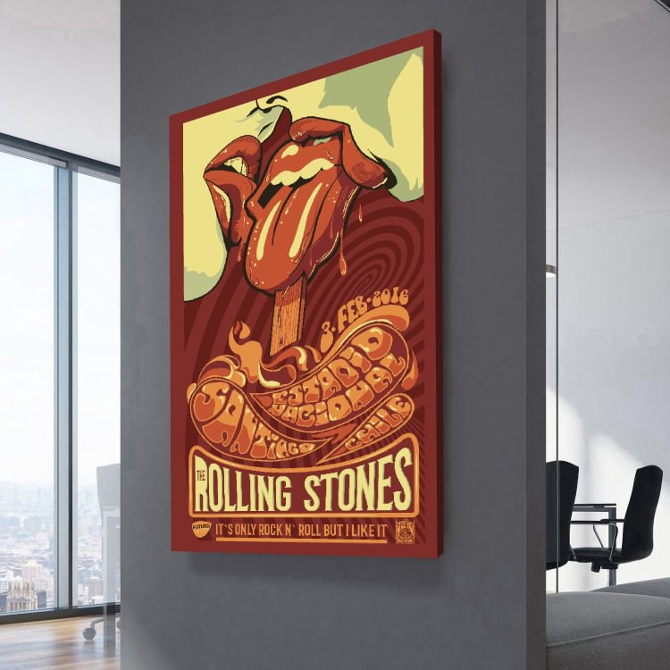 The Rolling Stones Estadio Nacional Santiago Concert Poster Canvas Wall Art