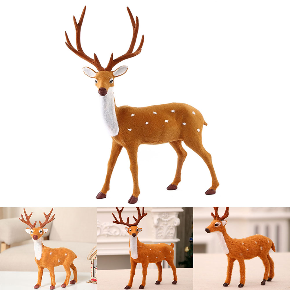 Xmas Elk Decorations New Year Ornaments 15/20/25/30/35cm Elk Model Toys for Home