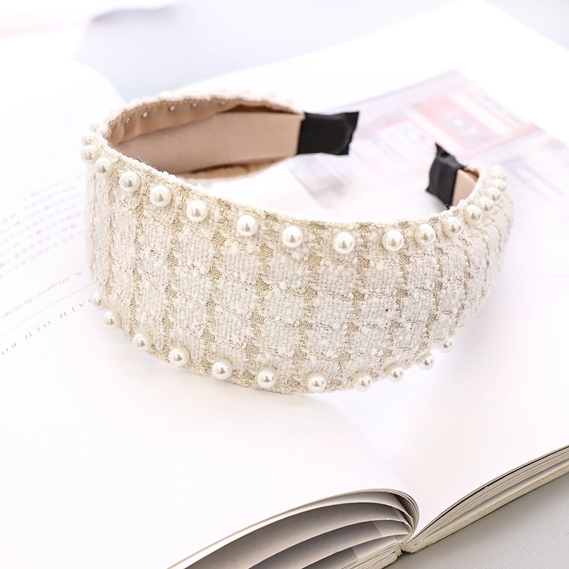 Pearl Plaid Fabric Headband