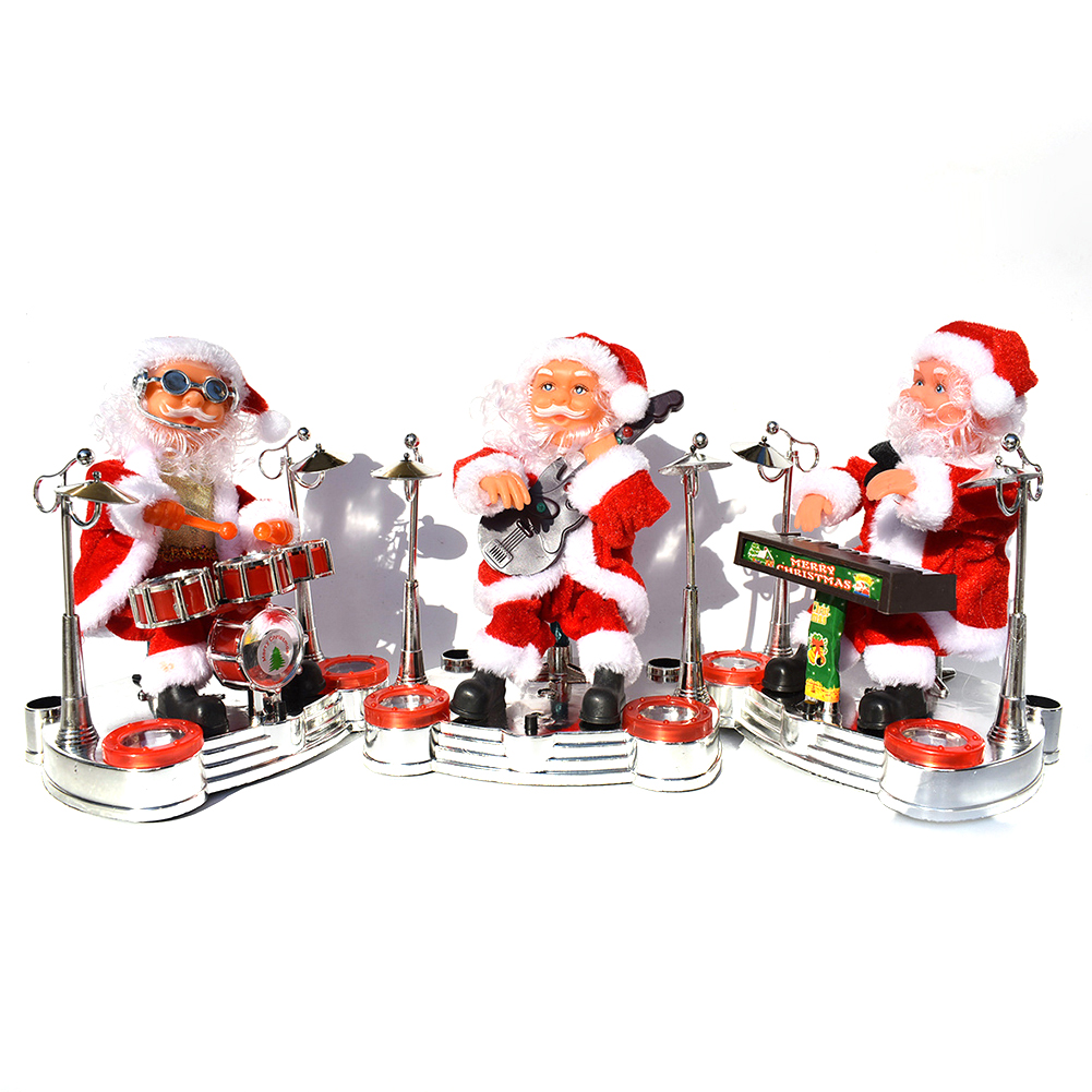 

Electric Music Santa Claus Doll Stage Drums Guitar Saxophone Piano Xmas Toy, 501 Original