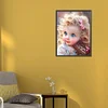 Diamond Painting -DIY Round Drill Curly Hair Big Eyes Girl