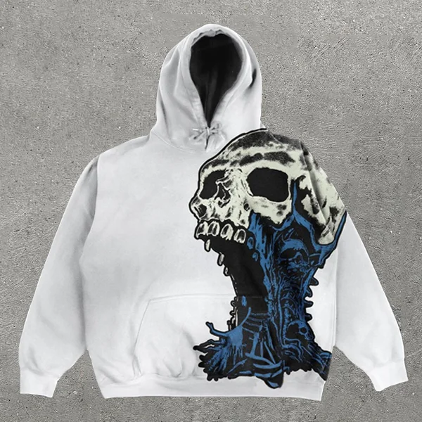 Fashion Skull Print Long Sleeve Hoodie