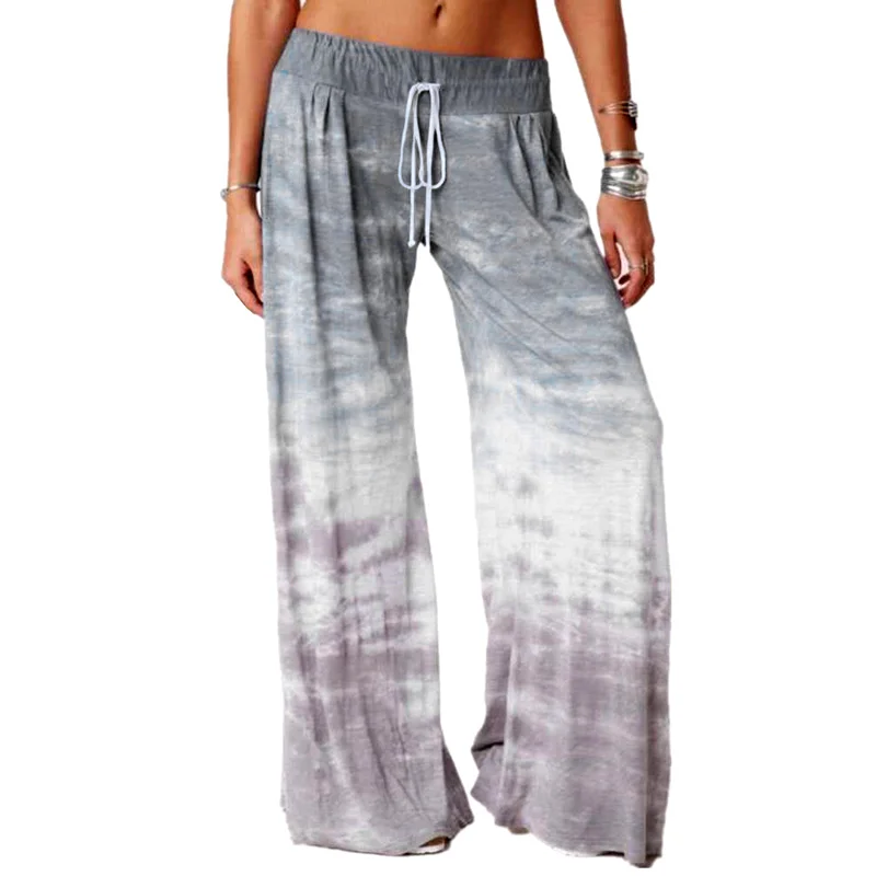 Loose Ombre Print Yoga Wide-Leg Lounge Pants