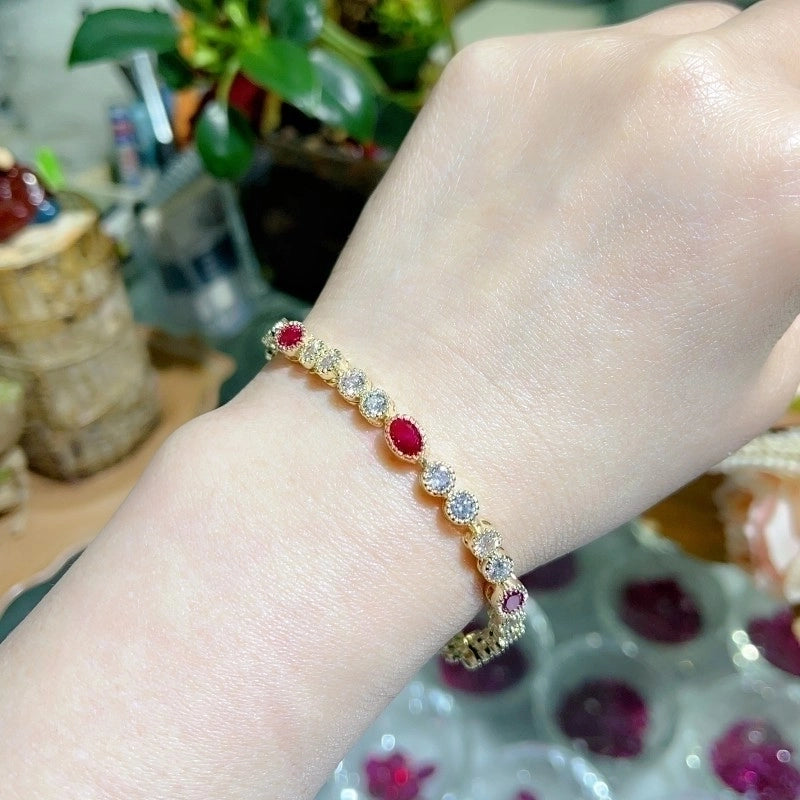 Copper 18K Gold Plated White Gold Plated Original Design Plating Inlay Multicolor Zircon Bracelets