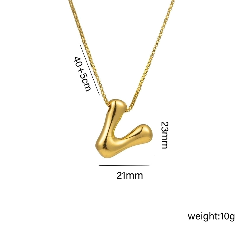 Hip-Hop Minimalist Letter Titanium Steel 18K Gold Plated Plating Pendant Necklace