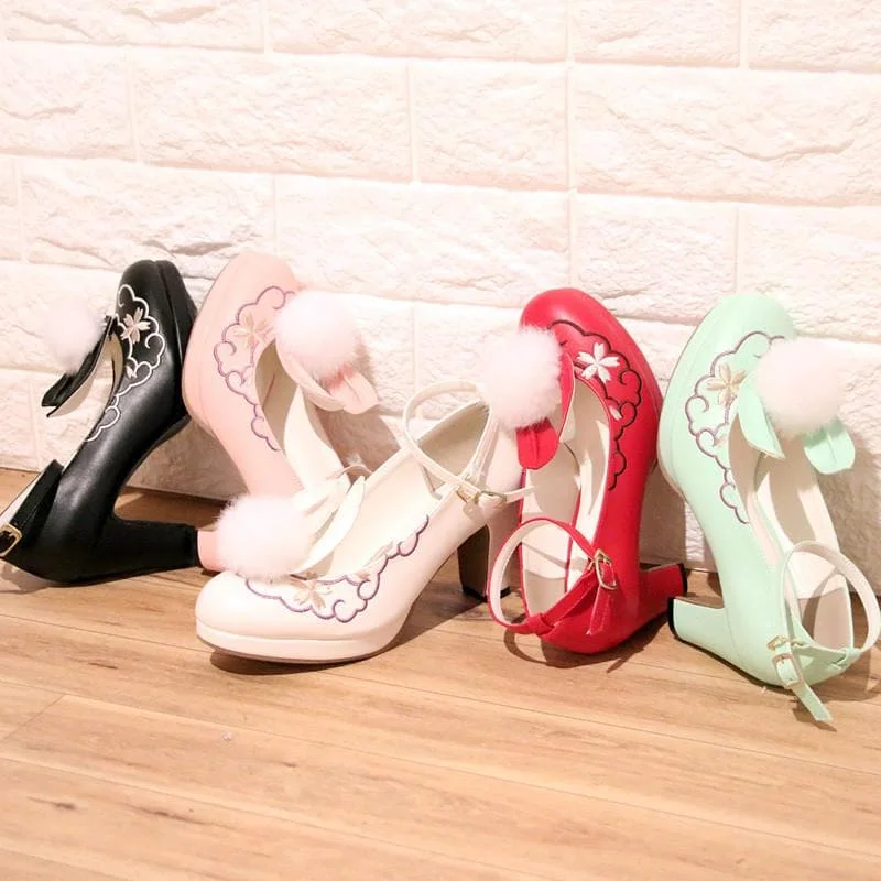 4 Colors Lolita Sweet Bunny Shoes SP179654