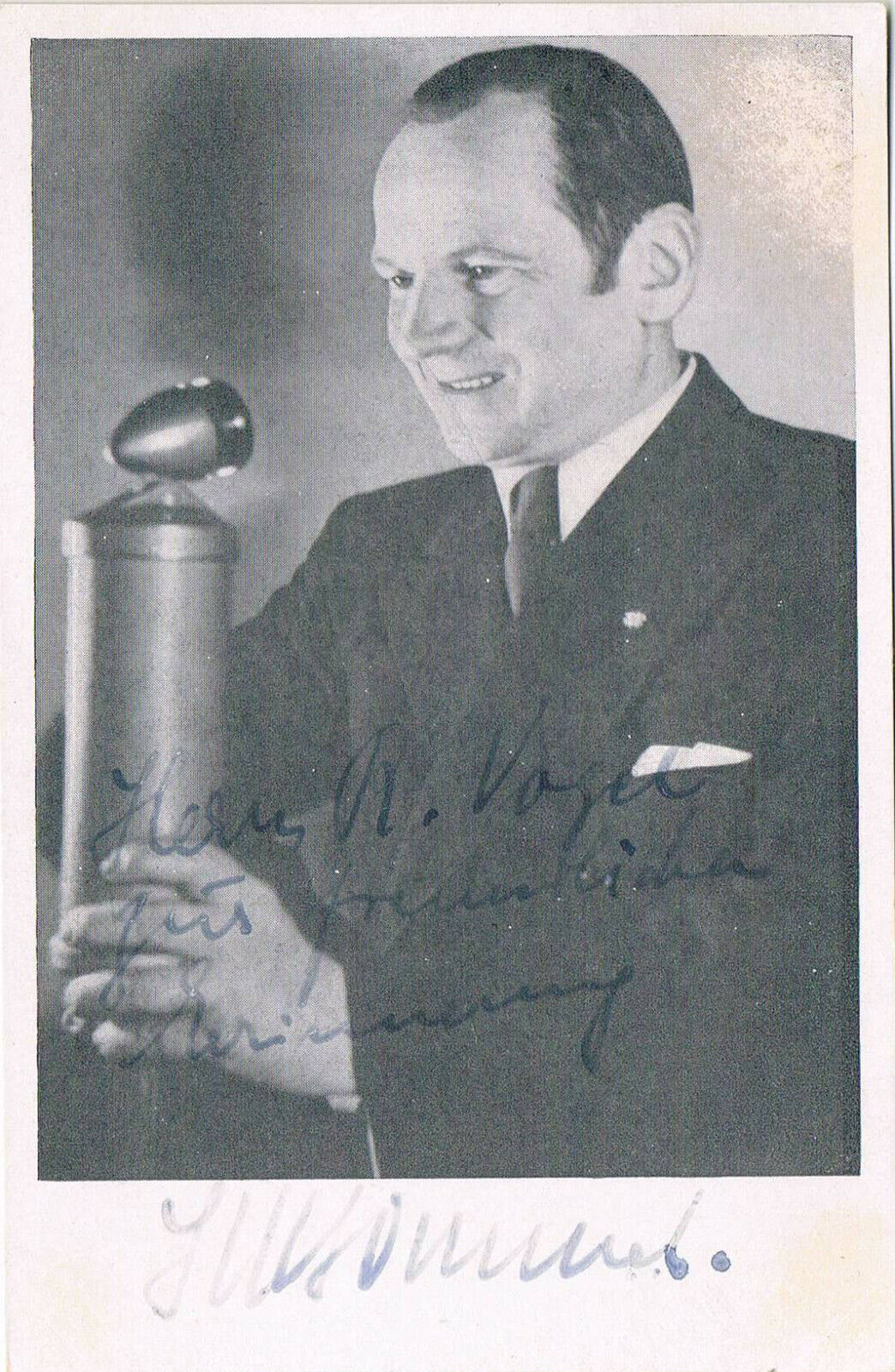 Ludwig Manfred Lommel 1891-1962 autograph signed postcard Photo Poster painting 3.5x5.5