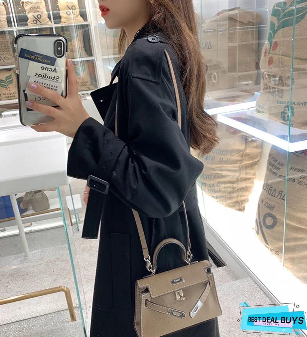 Long Loose Over-The-Knee Coat In Women's Windbreaker