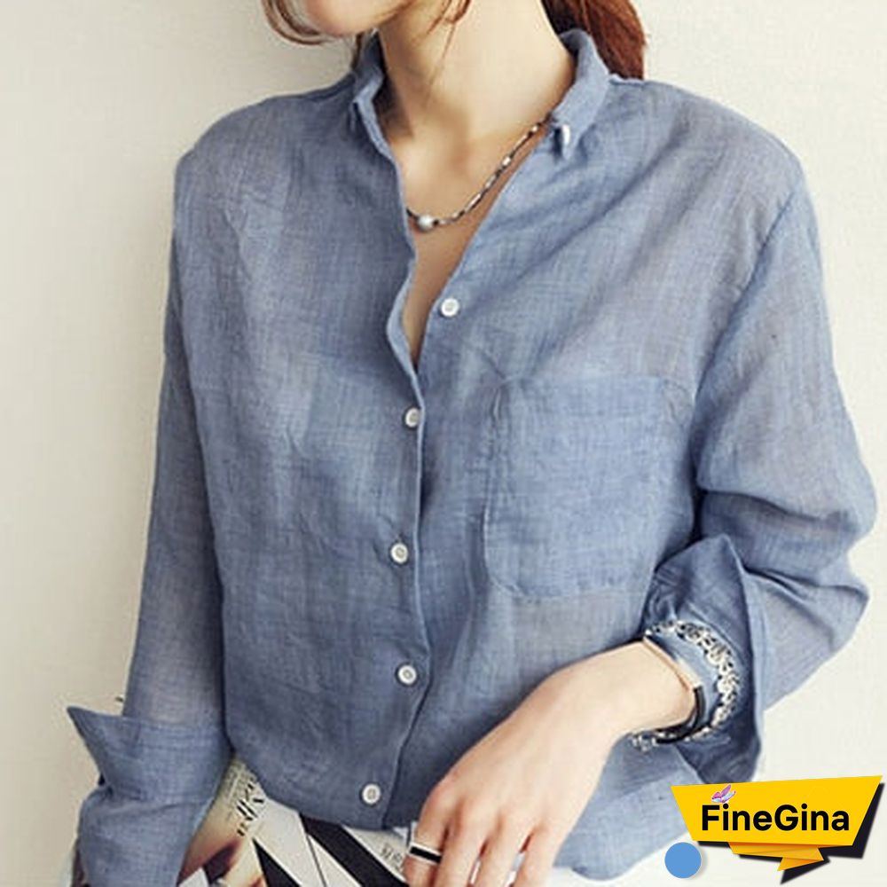 Chemisier Femme Womens Tops Fashion Summer Linen White Shirt Women Long Sleeve Blouse Korean Woman Clothes Roupas Femininas