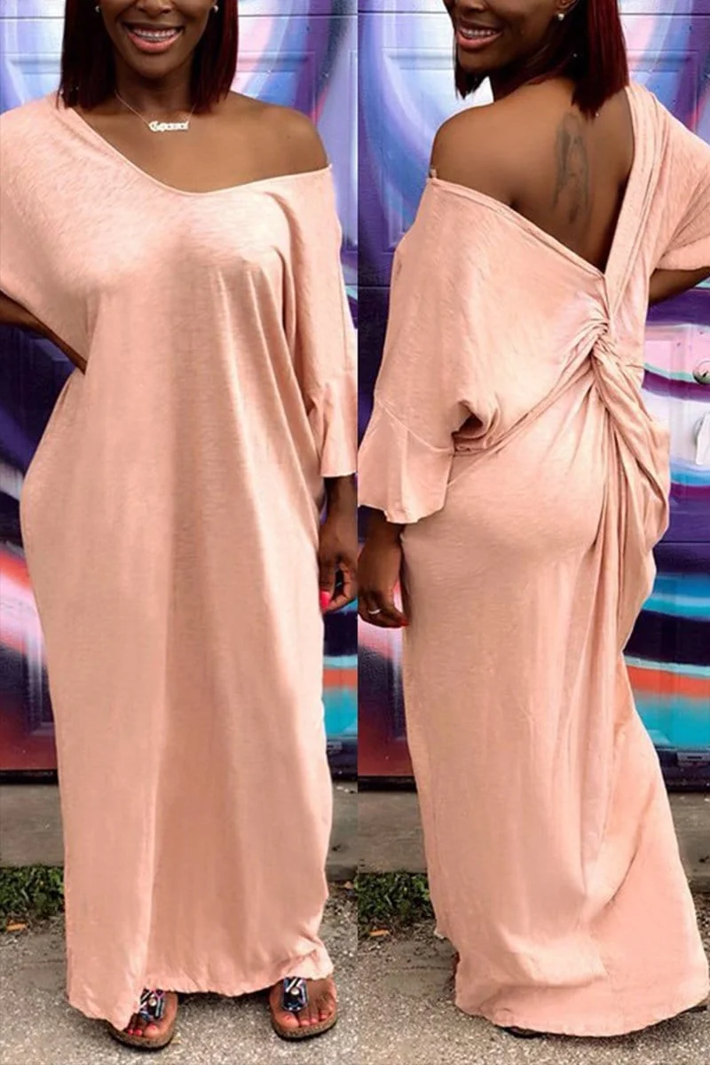 Fashion Casual V-neck Light Long Dress