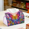 (24cm)Diamond Art Tissue Box Cover DIY PU Desktop Organizer Large(Butterfly)