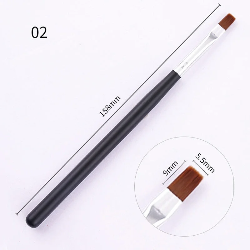 1 Pc Gradient Bloom Nail Painting Brush Pen UV Gel Nail Art Brush With Wood Handle Nylon Hair Draw Manicure Nail Art Tool-Nail Inspo
