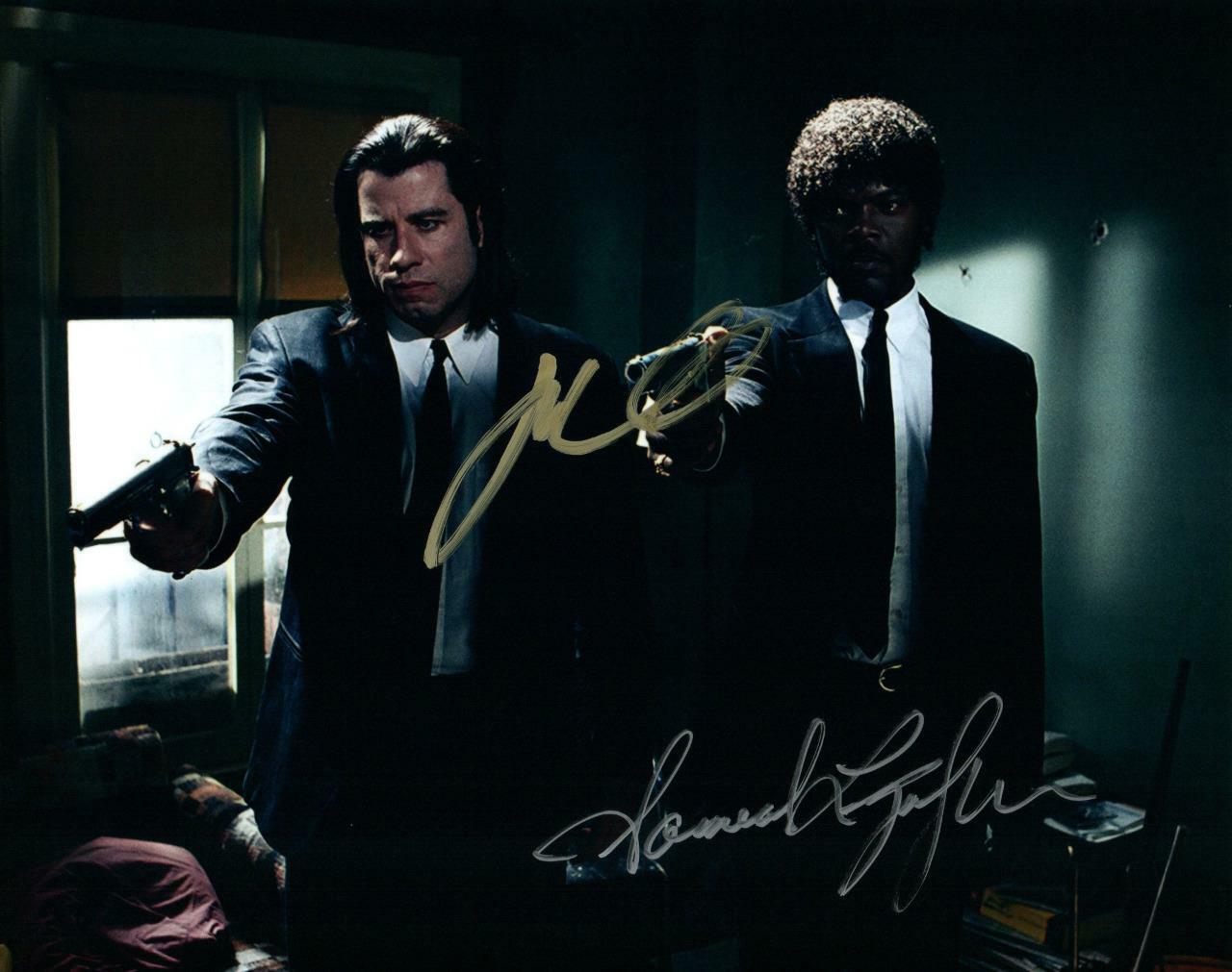 Samuel L Jackson John Travolta signed 8x10 Picture autographed Photo Poster painting with COA