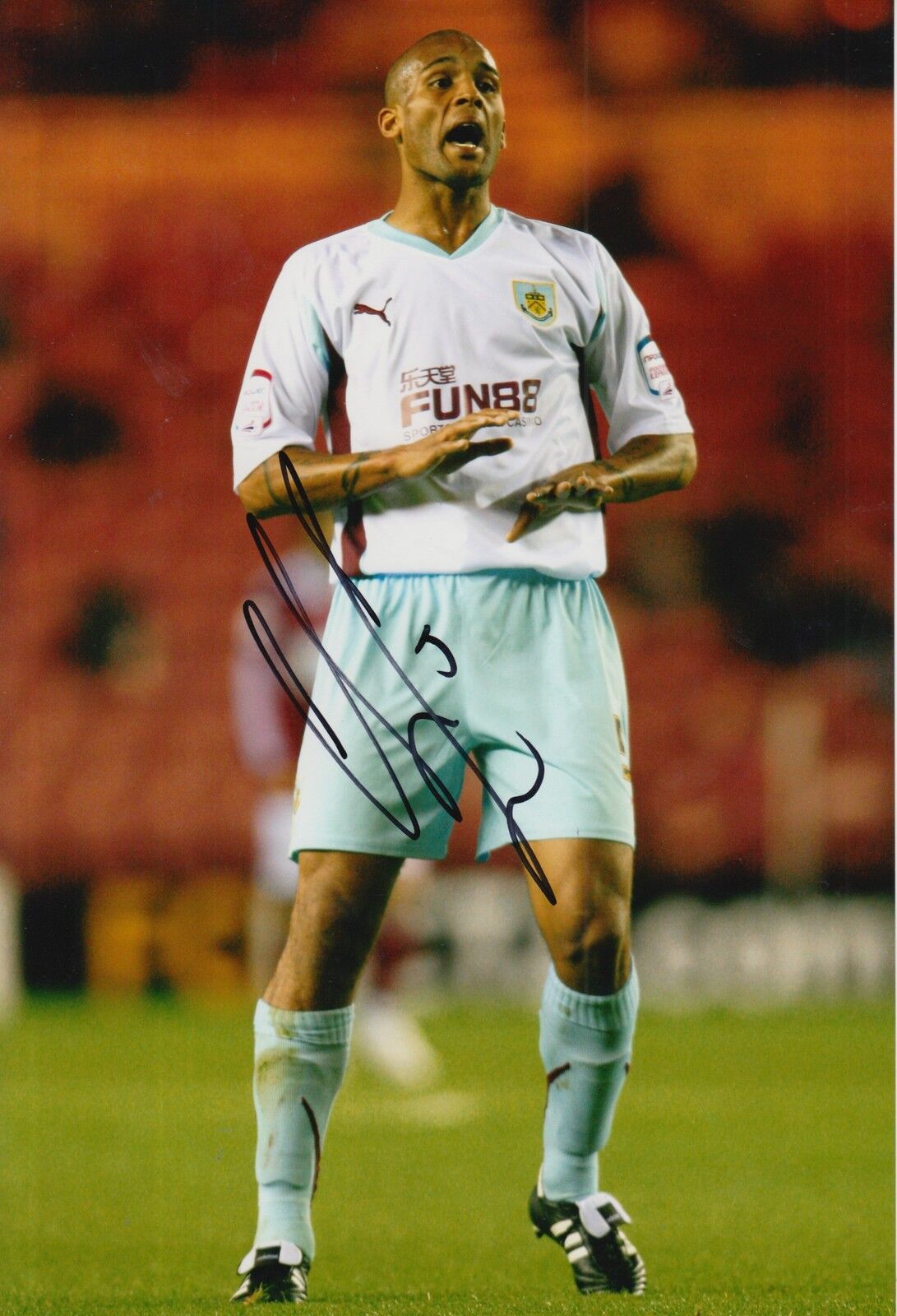 BURNLEY HAND SIGNED CLARKE CARLISLE 12X8 Photo Poster painting.