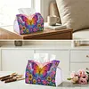 (24cm)Diamond Art Tissue Box Cover DIY PU Desktop Organizer Large(Butterfly)
