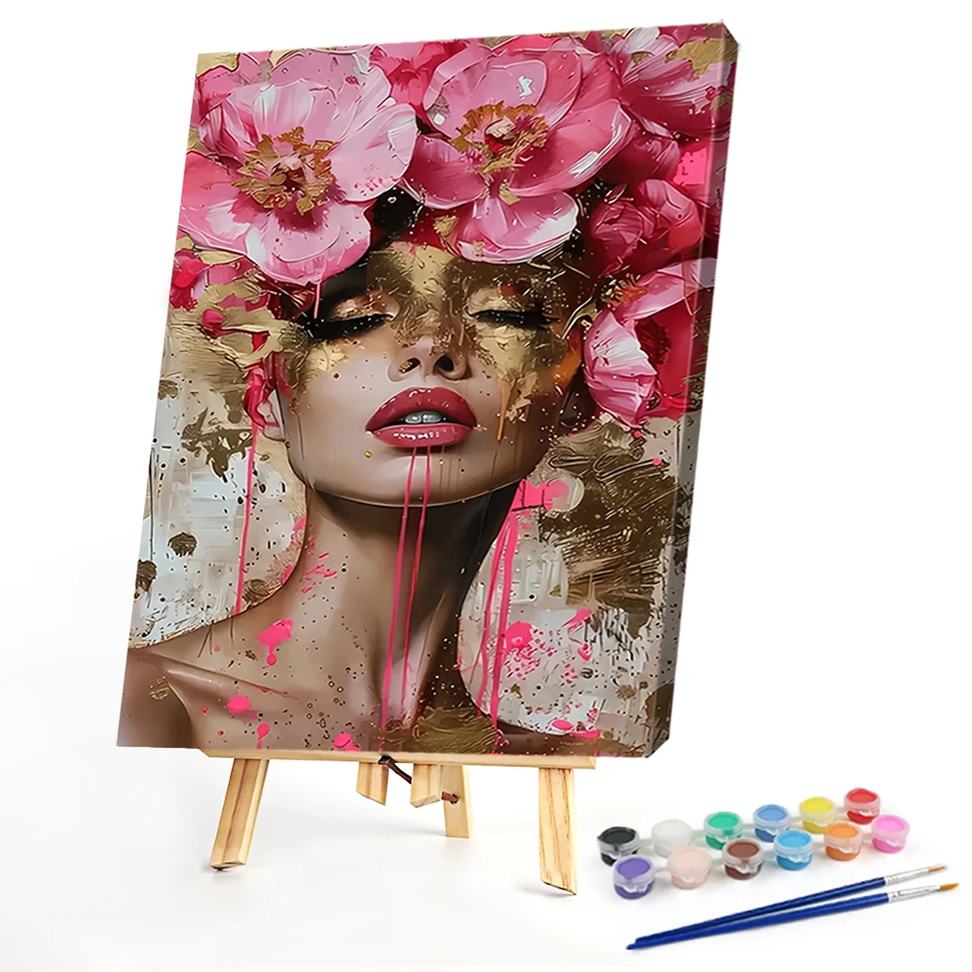 Elegant Woman DIY Paint By Numbers Kit on Canvas 40x50cm Without Frame Paint by Numbers Kits Drawing Paintwork for Beginners Adults Gift Home Wall Decor