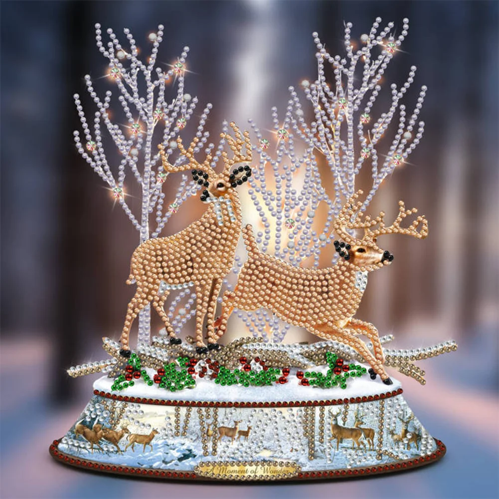 Partial Special Shaped Diamond Painting Christmas Elk（30*30cm）