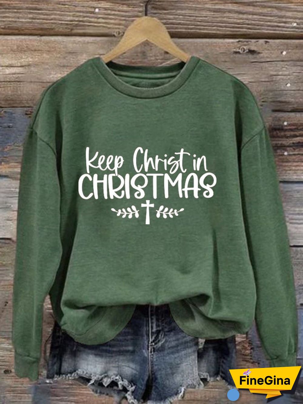Women's Faith Christmas Print Casual Long Sleeve Sweatshirt