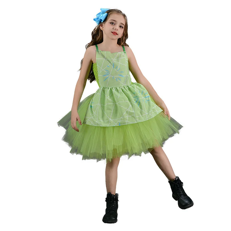 Kids Children Inside Out 2 (2024) Joy Green Tutu Dress Outfits Cosplay Costume Halloween Carnival Suit