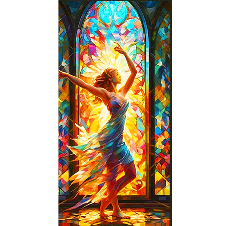 Full Round Diamond Painting - Glass Art - Dancing Girl 40*80CM