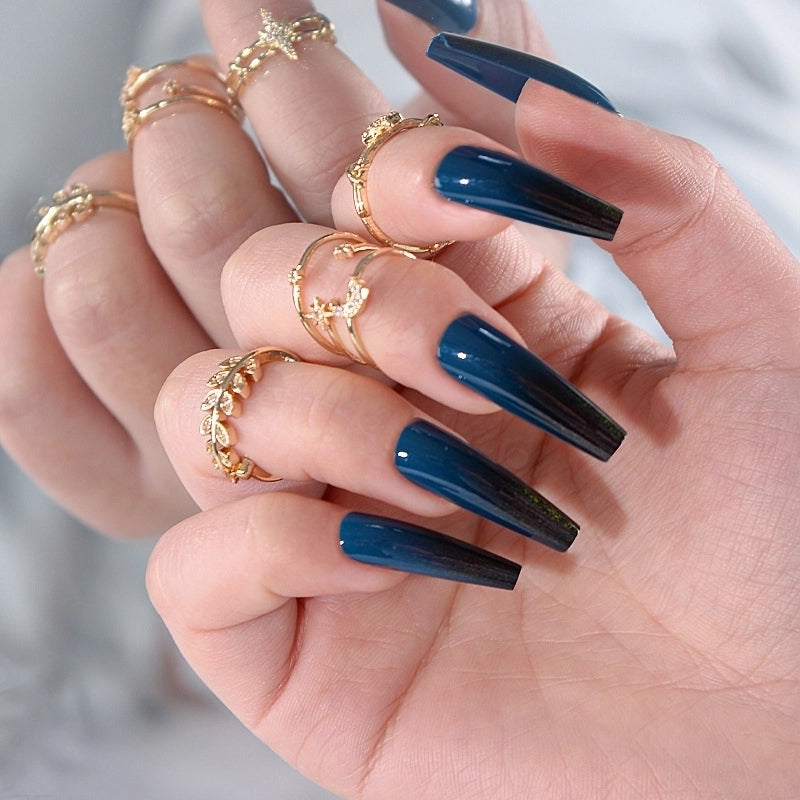 Sweet Minimalist Color Block Plastic Nail Patches 1 Set