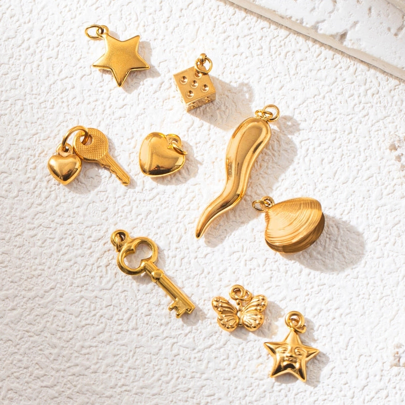 3 Pieces 11 * 14mm 9*23mm 304 Stainless Steel Geometric Star Butterfly Polished Pendant Jewelry Accessories