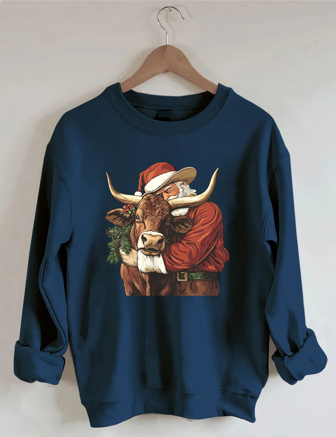 Cowboy Santa Western Roping Christmas Sweatshirt