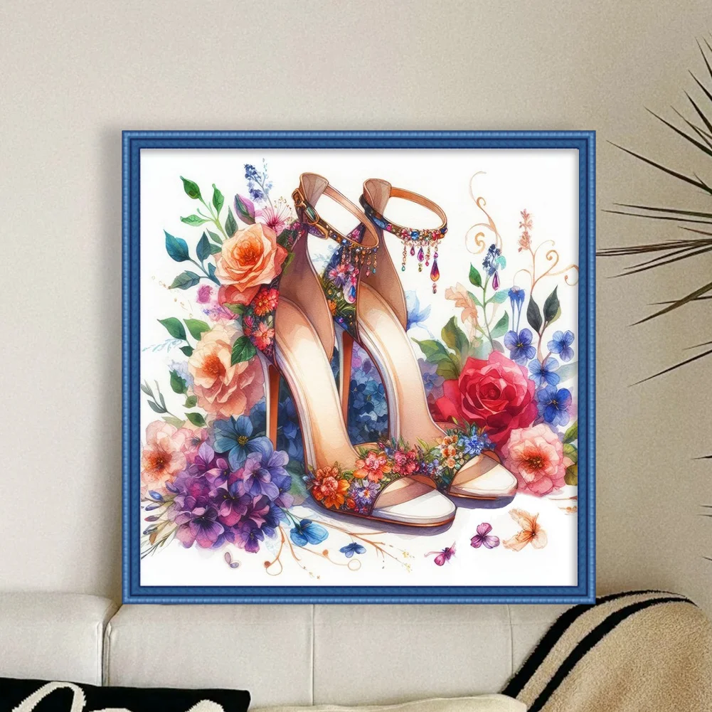 11CT Full Stamped Cross Stitch - High Heel(Canvas|40*40CM)