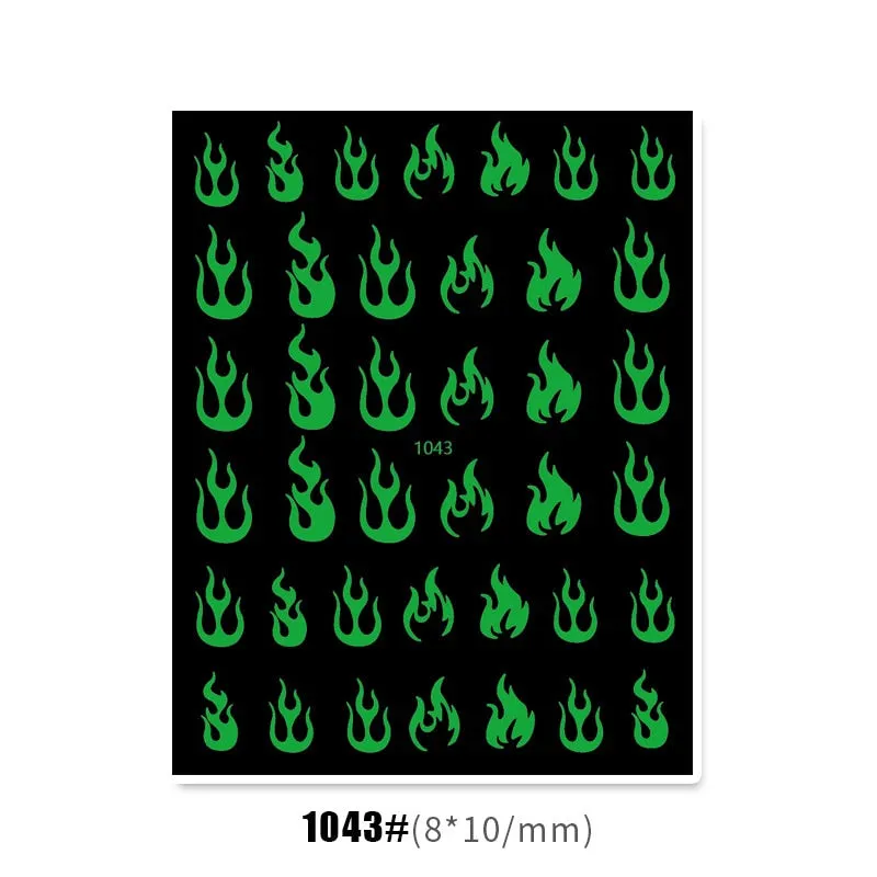 Black Red 3D Nail Sticker Self Adhesive Love Heart Star Butterfly Flower Nail Decals Slider DIY Nail Art Decoration-Nail Inspo