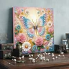 Framed Diamond Painting - Special Shaped - Butterfly and Flowers (25x25cm)