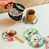 [Upgrade]4Pcs Acrylic Special Shape Girl DIY Waterproof Diamond Painting Coaster