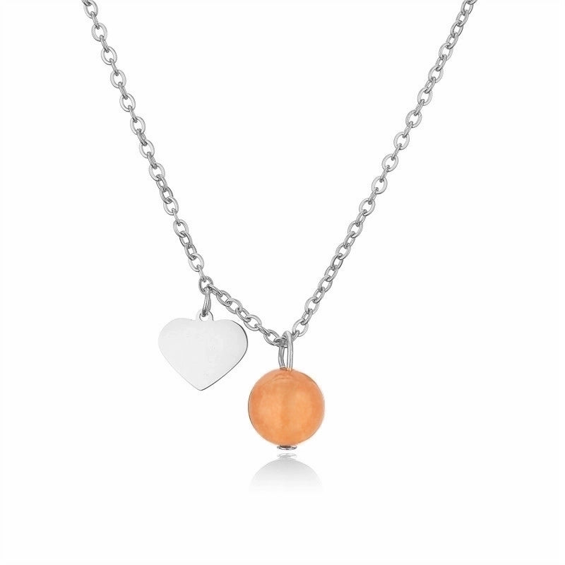 Casual Minimalist Heart Shape 304 Stainless Steel Gold Plated Plating Inlay Pendant Necklace