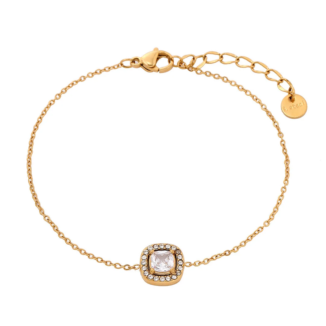 Diamond-Encrusted 18K Gold Titanium Steel Bracelet