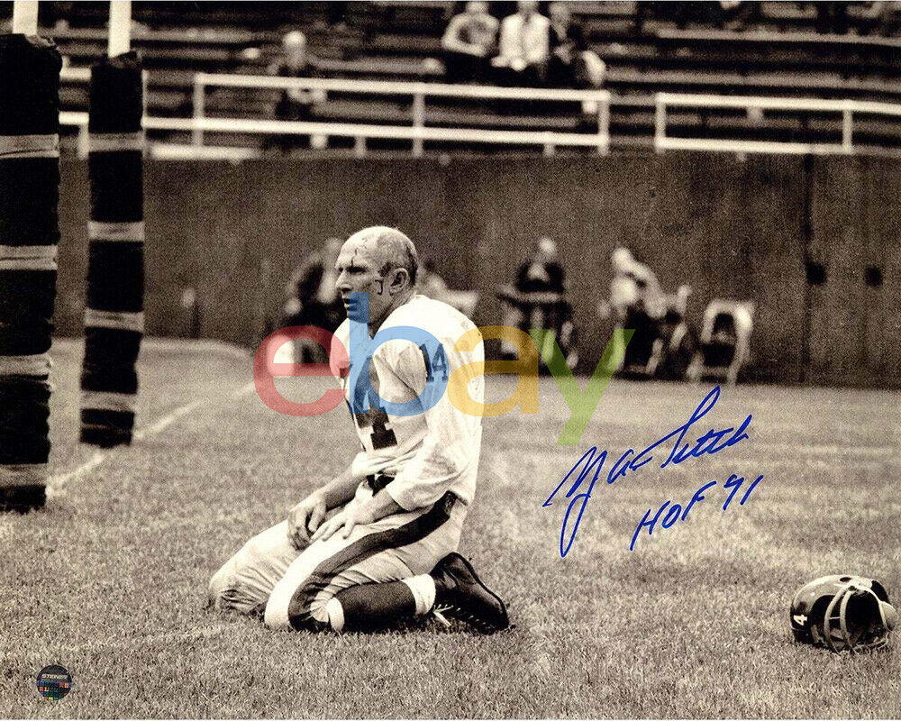 Y.A. Tittle Signed Agony of Defeat Blood 8x10 Photo Poster painting w HOF Insc. reprint