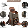 Retro Kamerarucksack DSLR Rucksack,Spiegelreflex Kameratasch Fotorucksack mit Gepolsterter Einlage,f&uuml;r Canon Nikon Sony Spiegelreflexkameras,Drohne,Objektiv,Laptop,Stativ und Zubeh&ouml;r