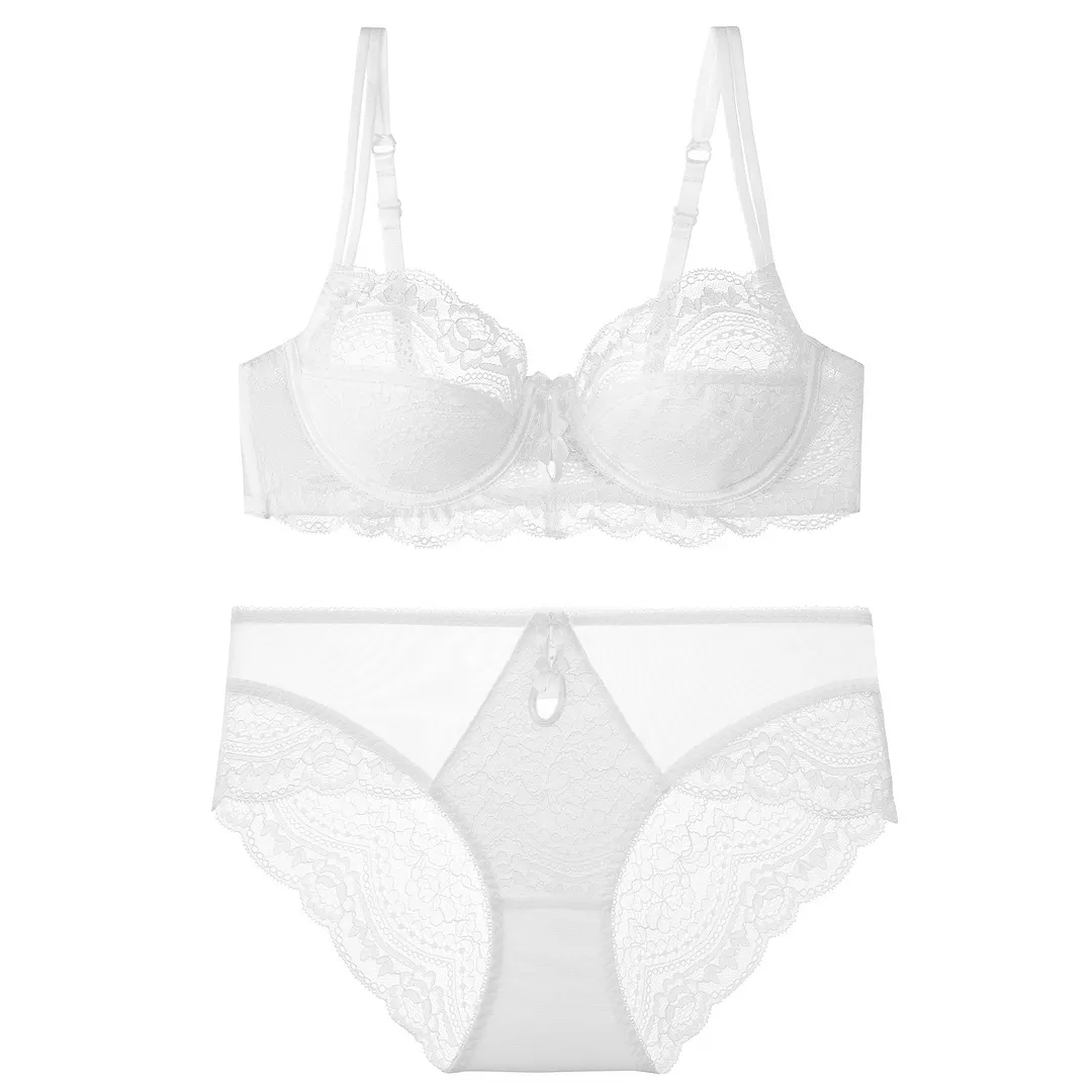 Churchf French Sexy Red Lace Underwear Ultra-Thin Pure Desire Big Bra Show Small Life Year Together Bra Bra