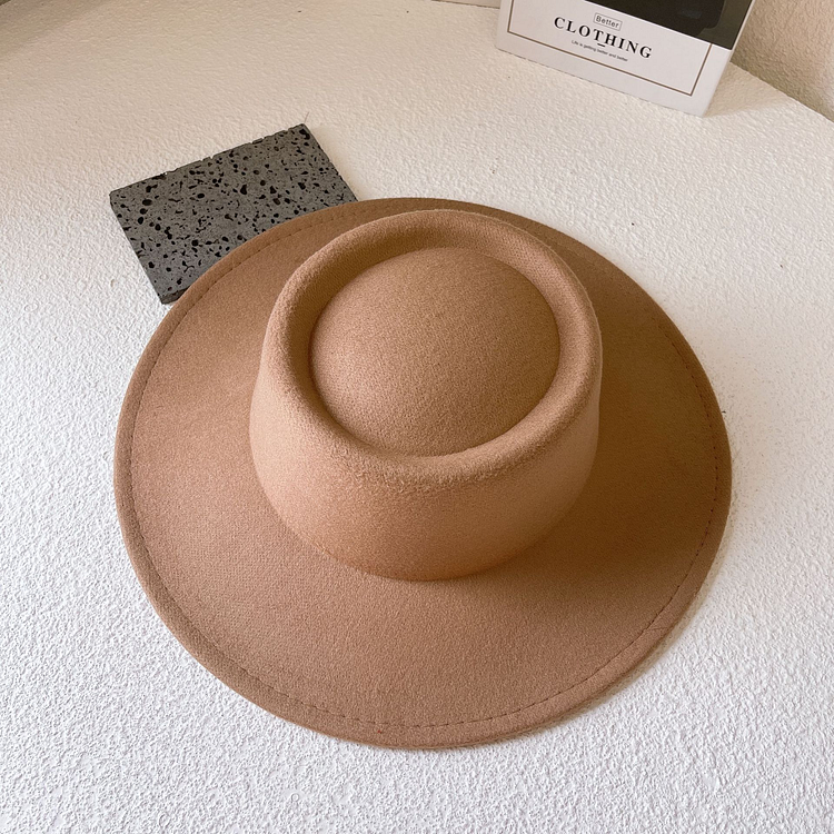 Porkpie Flat Top Hat - Khaki