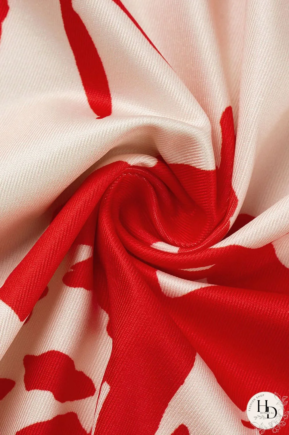 Red Casual Print Patchwork Oblique Collar Long Sleeve Two Pieces