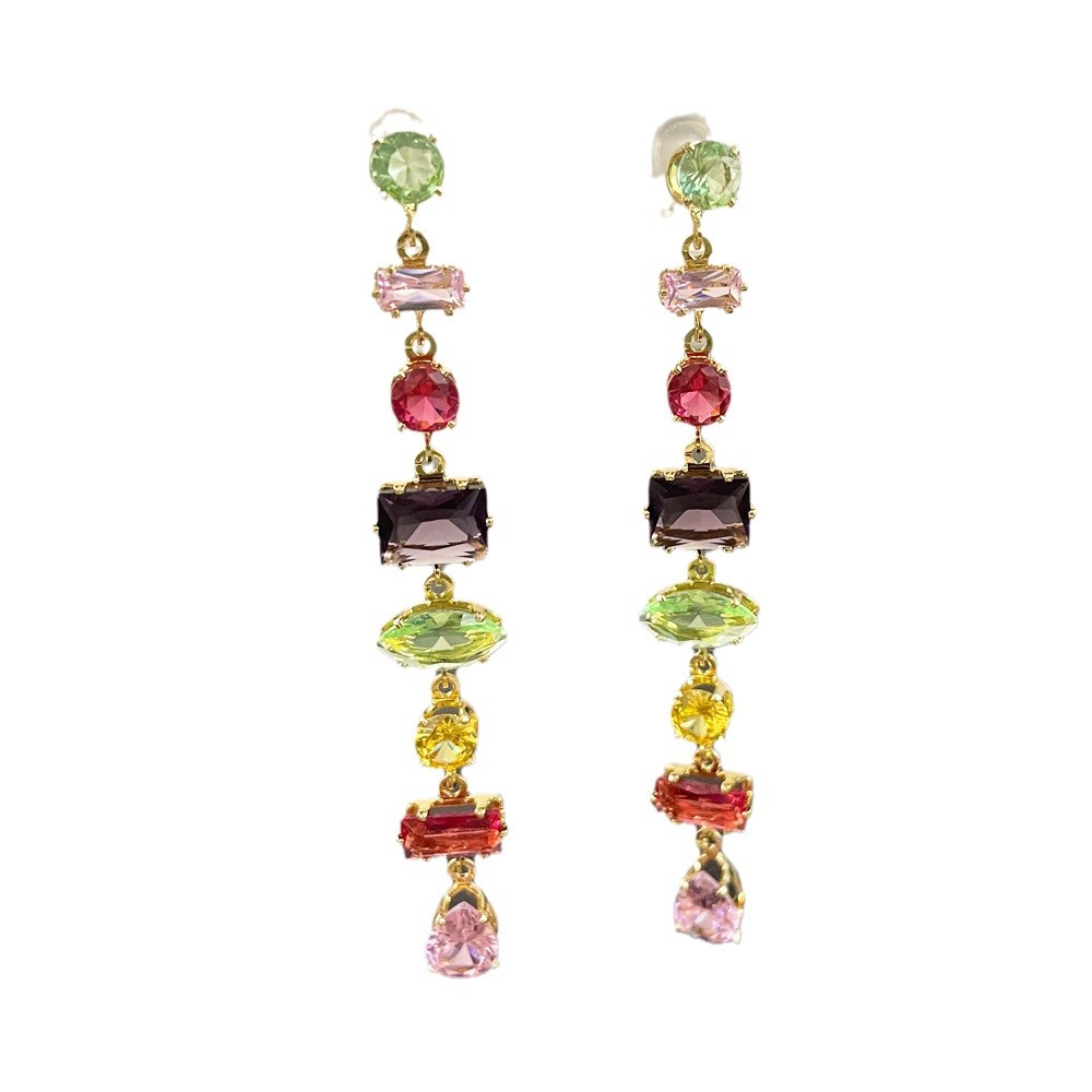 Fashion Droplet Artificial Crystal Diamond Inlay Stud Earrings