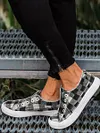 Women's Plaid Slip-On Round Toe Flat Sneakers Shoes