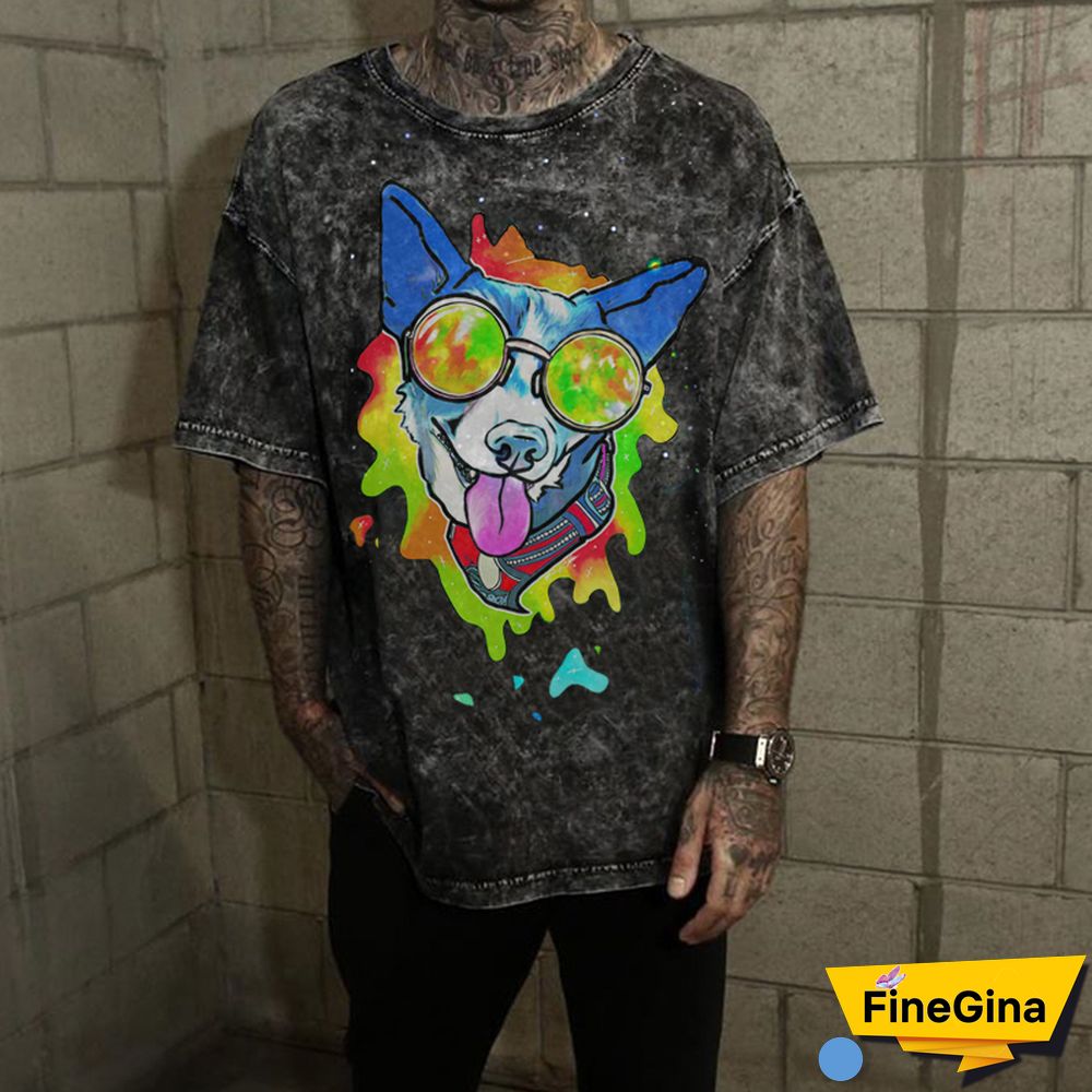 Mens Vintage Round Neck Printed Short-Sleeved T-Shirts